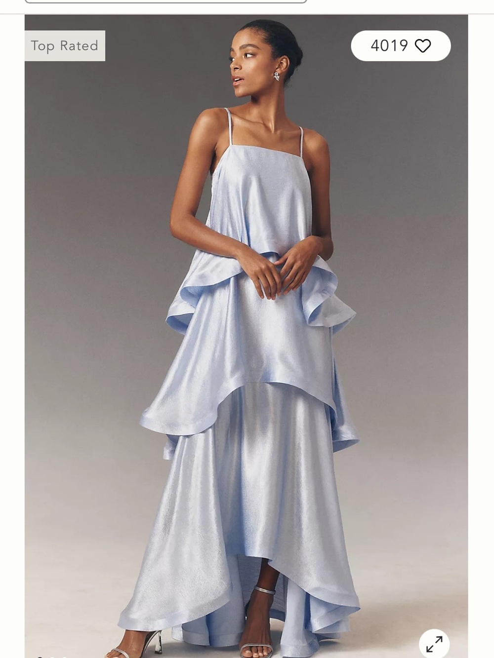 Elliatt Layered Satin Maxi Dress in Pale Blue - Picture 5 of 5